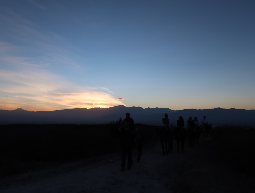 Sunset over the Andes, from horseback