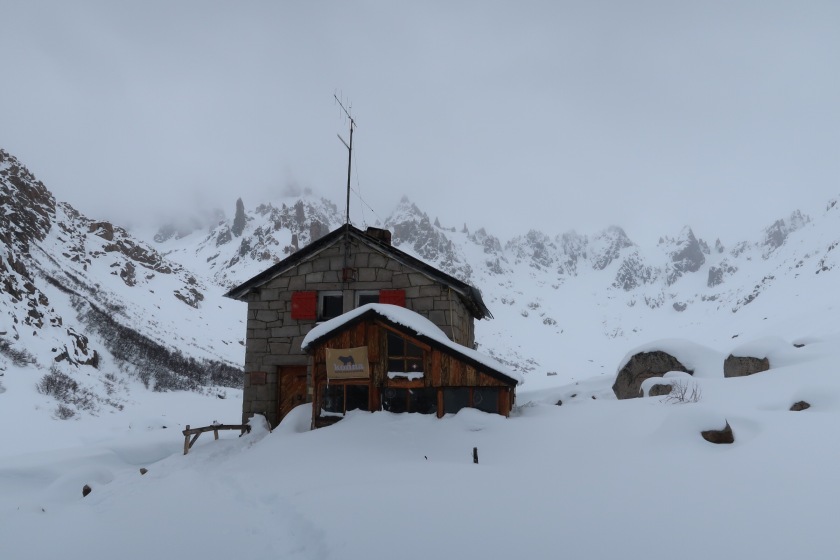 Refugio Frey in deep snow