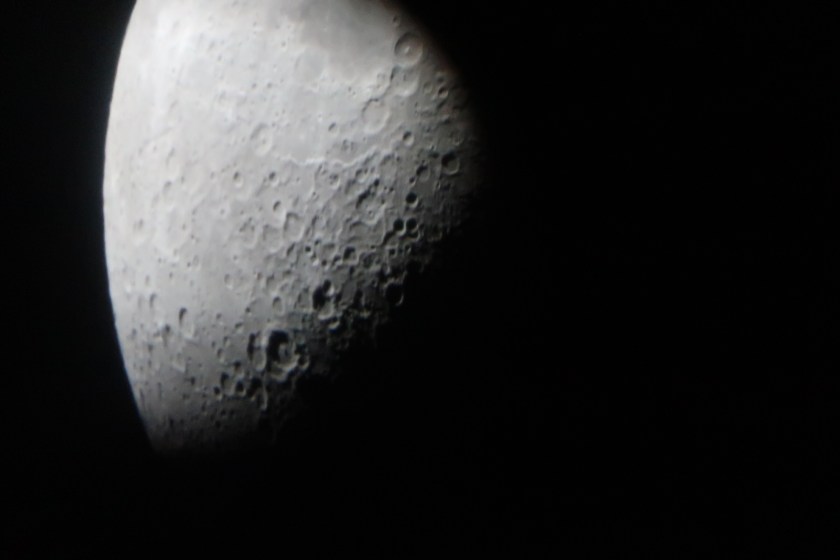 The moon through a telescope at Mamalluca observatory The moon through a telescope at Mamalluca observatory