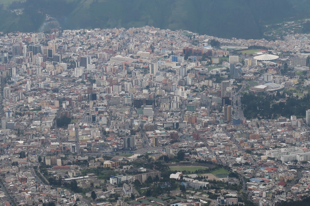 How to navigate a city: aerial view of Quito, Ecuador