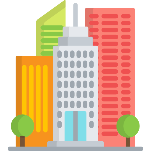 How to navigate a city: skyscraper icon
