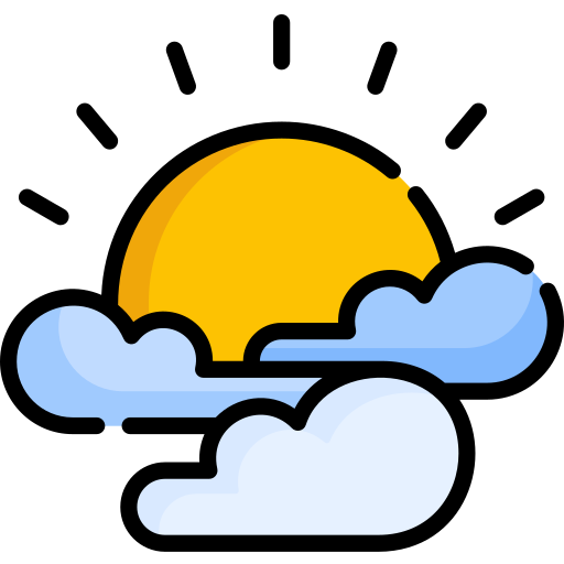 Sun behind clouds icon